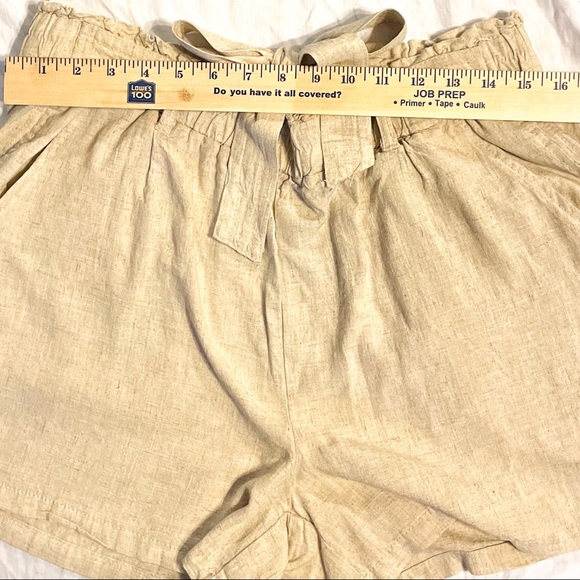 Angel Kiss Women's Size XL Khaki Elastic Waist Linen Shorts *NWT* - Picture 3 of 8
